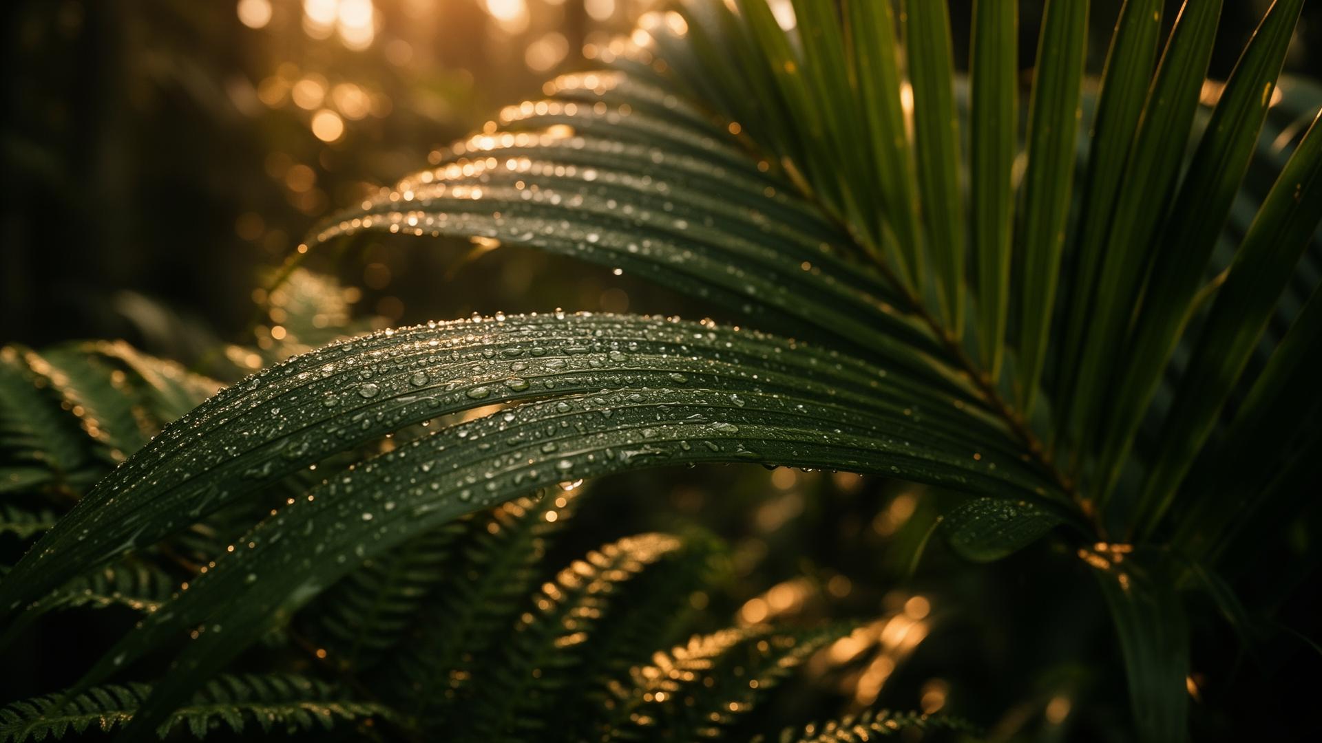 Sunlight through rainforest canopy
